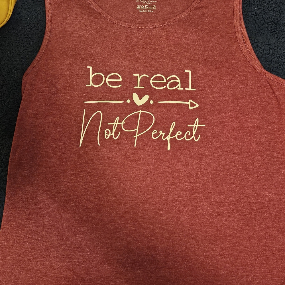 Be Real Not Perfect Tank Top - Pink